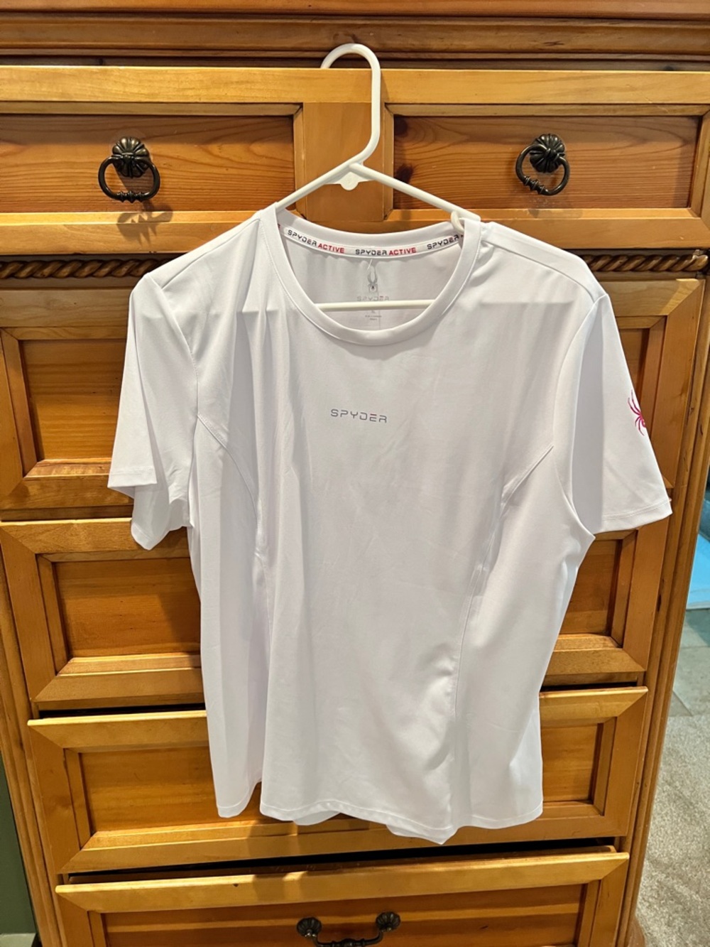 Spyder White Short-Sleeve Performance Tee Sz XL